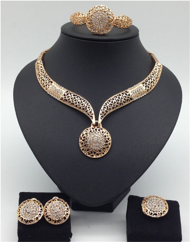 Fashion Necklace Earrings Ring Set Jewelry