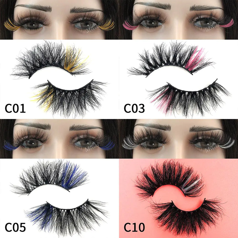 Handmade Fluffy 25MM Colored Lashes