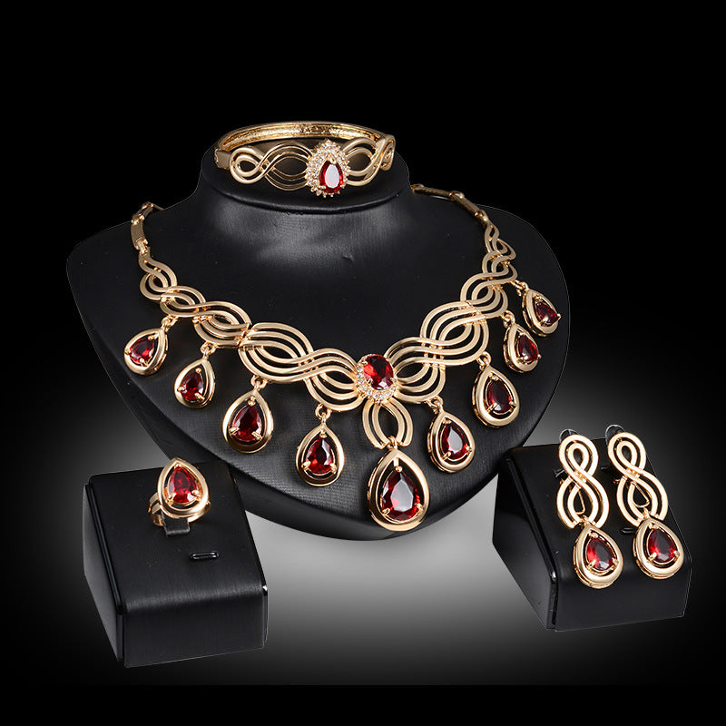 Set Jewelry Fashion Gems Necklace